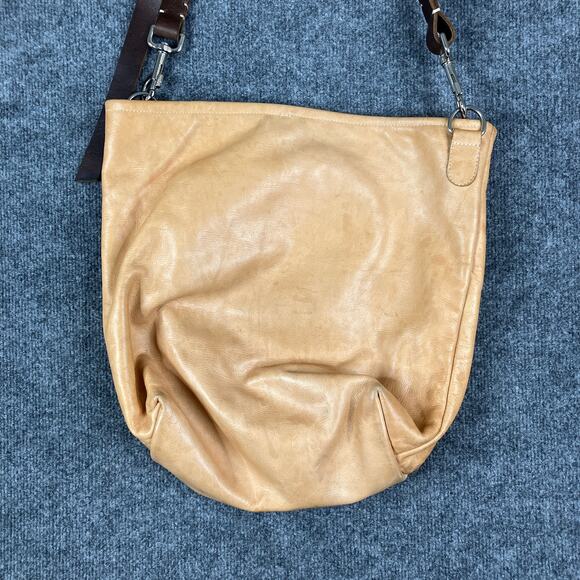 Florist Leather Shoulder Bag Beige Embroidered Flower Bee Adjustable Strap Boho - Picture 4 of 12